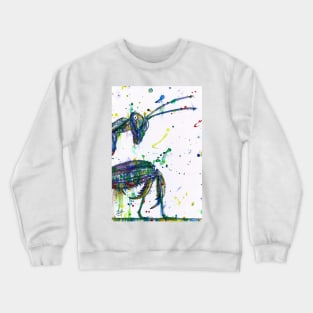 PRAYING MANTIS watercolor and ink portrait.1 Crewneck Sweatshirt